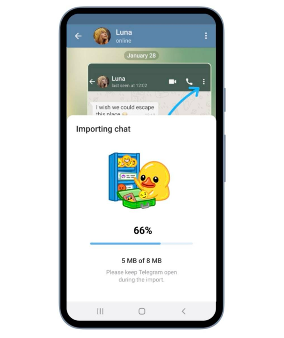 Telegram 推出一键导入功能来转移WhatsApp 等应用聊天记录