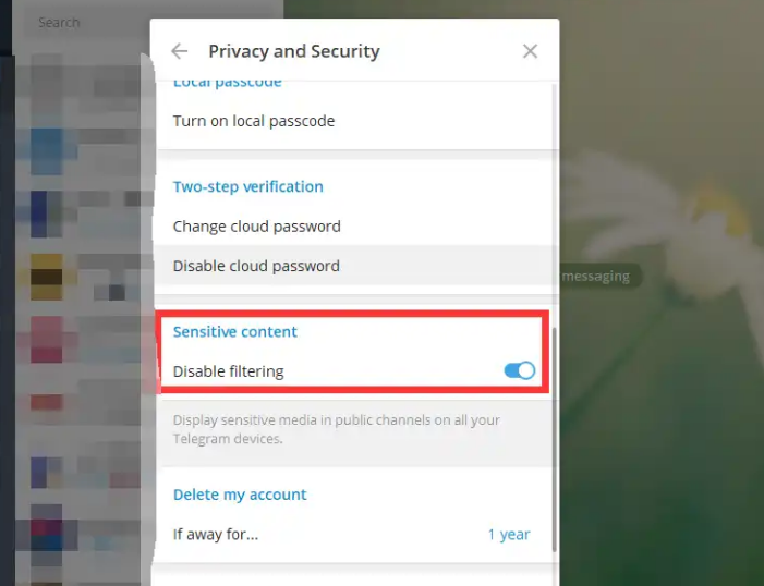 最新Telegram 关闭敏感内容过滤方法